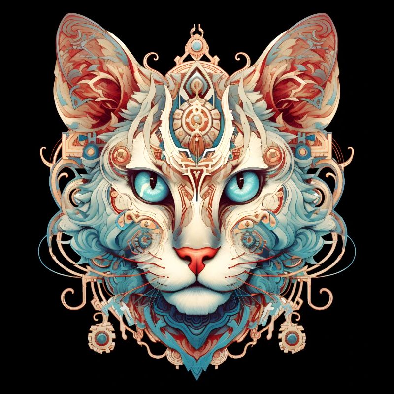 Imaginary cat's head: an artistic mix