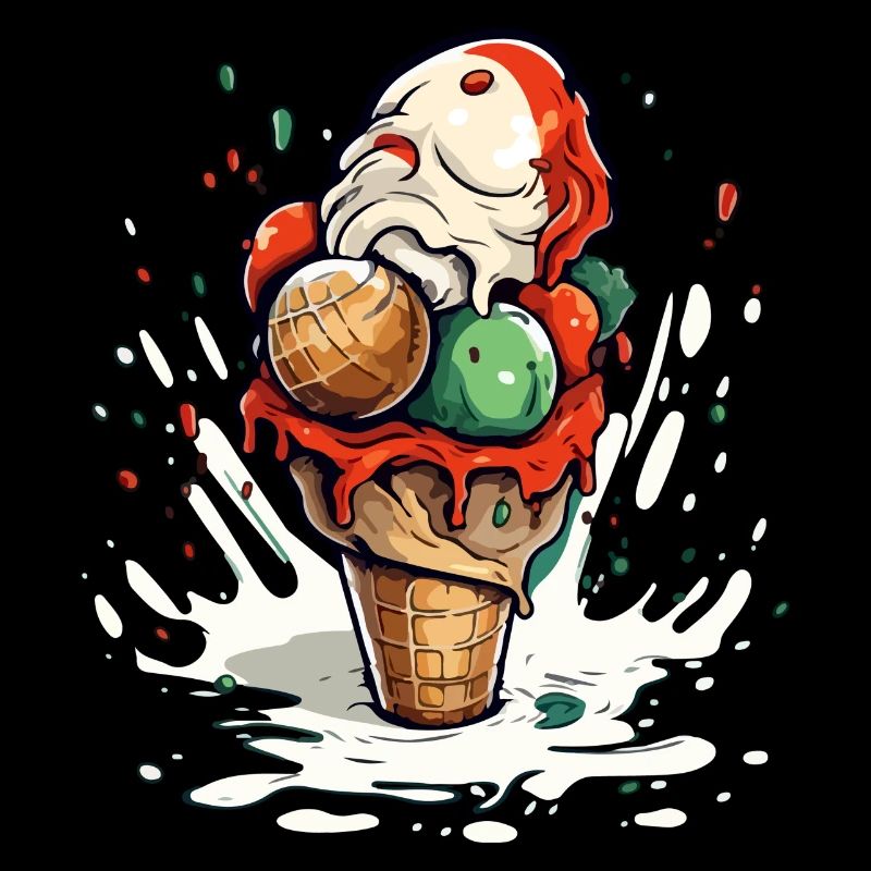 Cornet de glace myrtille pistache vanille