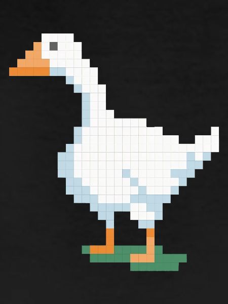 A pixelated duck