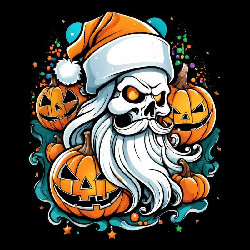 noel et halloween - squelette et citrouille