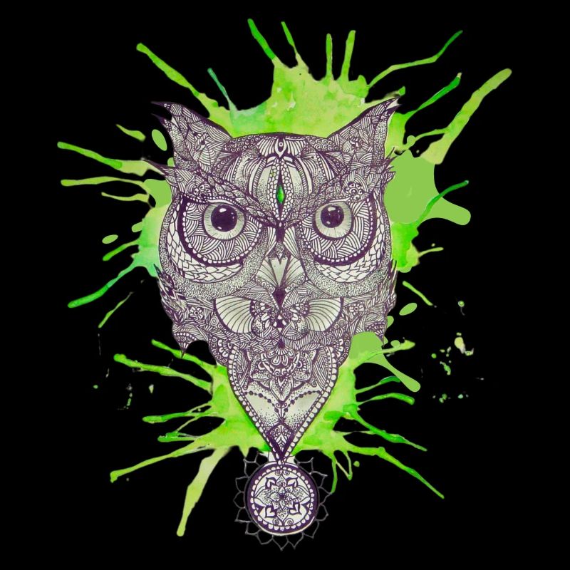 Mandala-Eule - Platsch