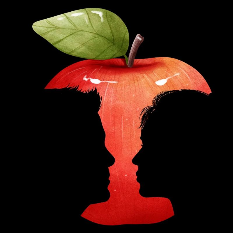 Silhouette des Apfelgesichts