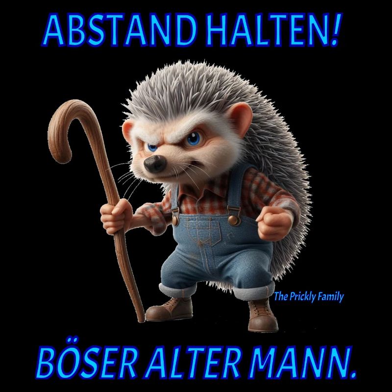 Opa Prickly Abstand halten boeser alter Mann