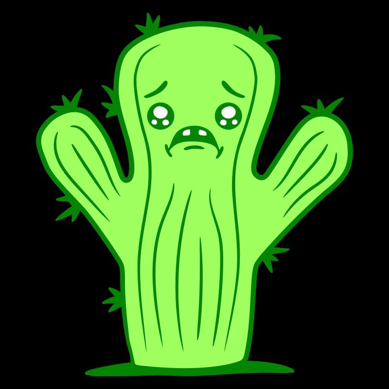 Cactus Face Sad Crying Unhappy Lonely