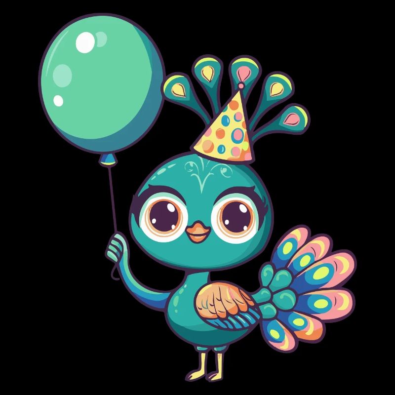 Pfau Vogel Geburtstag Comic Niedlich