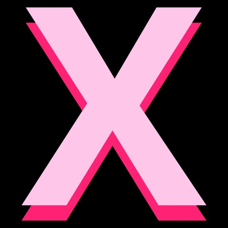 Lettre X rose pop et moderne