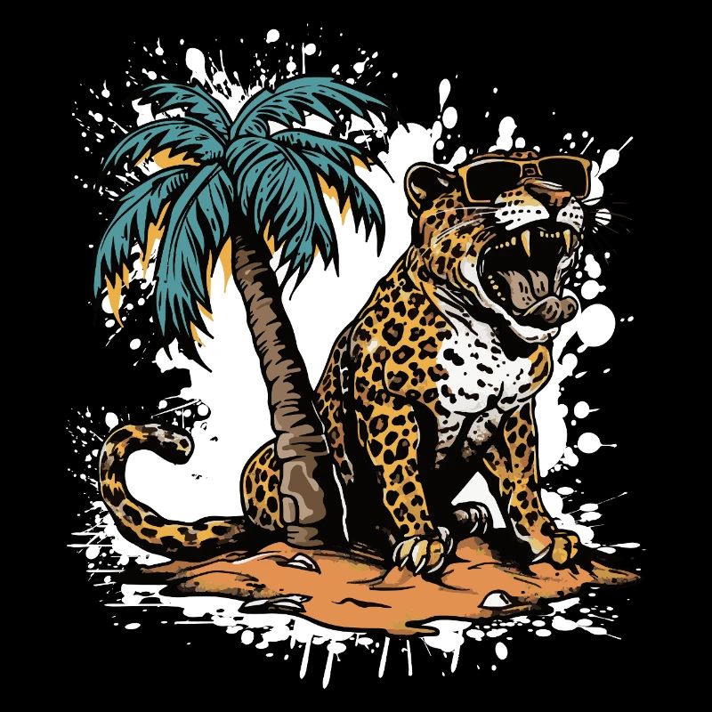 Leopard Insel Palme