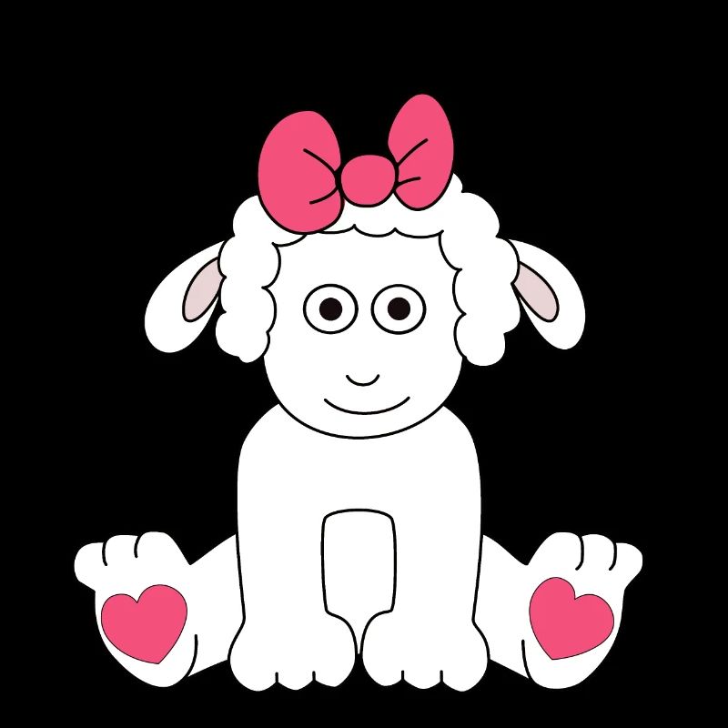 Sheep Drawing Hearts Easter Children Baby Lamb