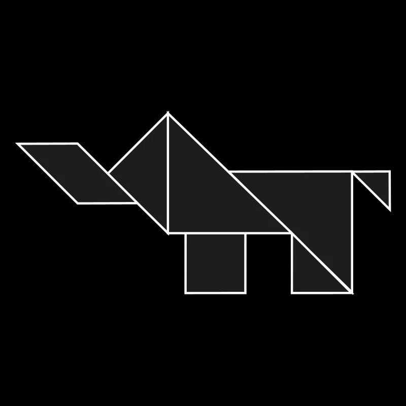 Tangram Elefant black 'n white