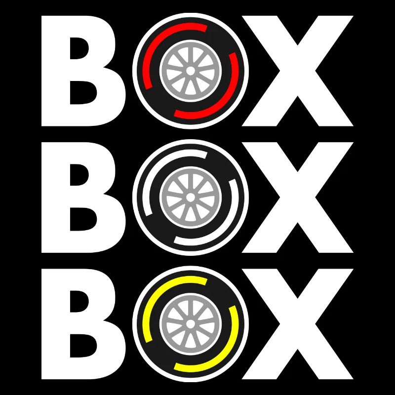 Box Box Box Grand Prix Tyre Compound White Design