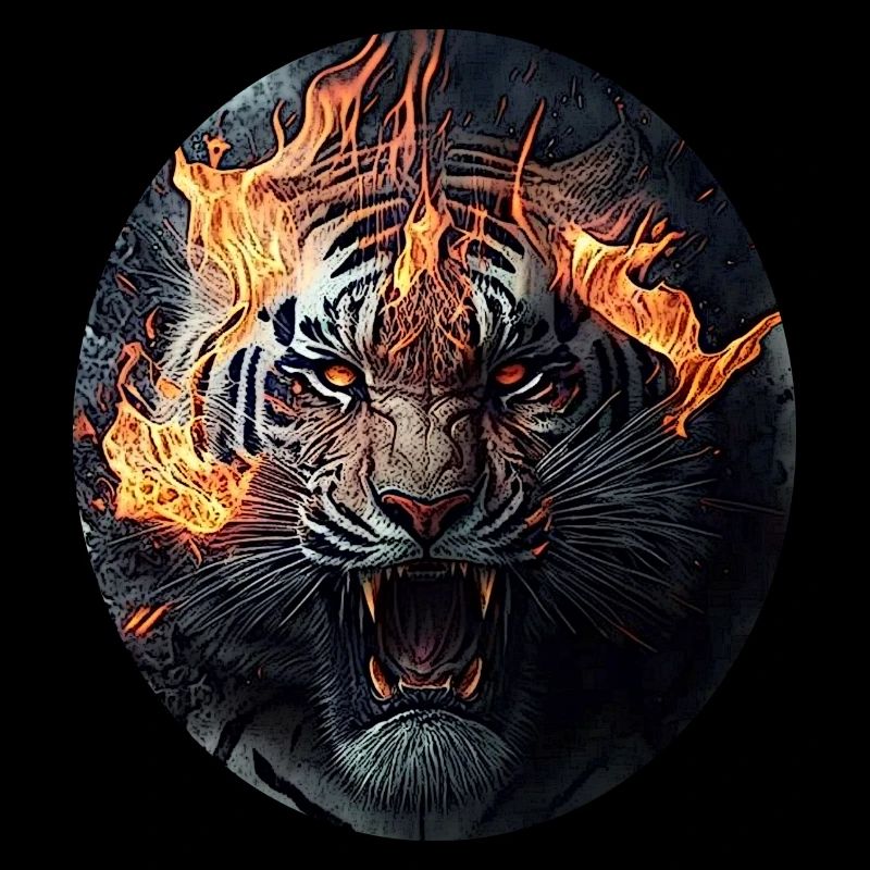 Tiger on fire