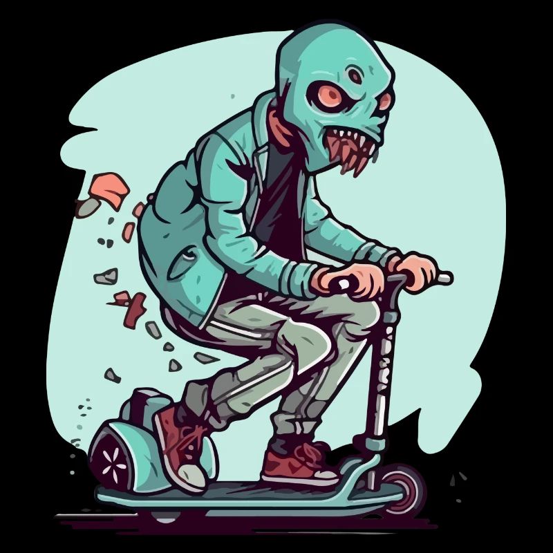 Das Monster auf dem Roller