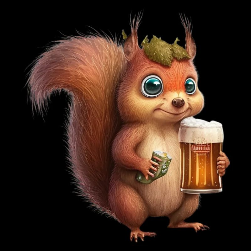 Cute squirrel with beer