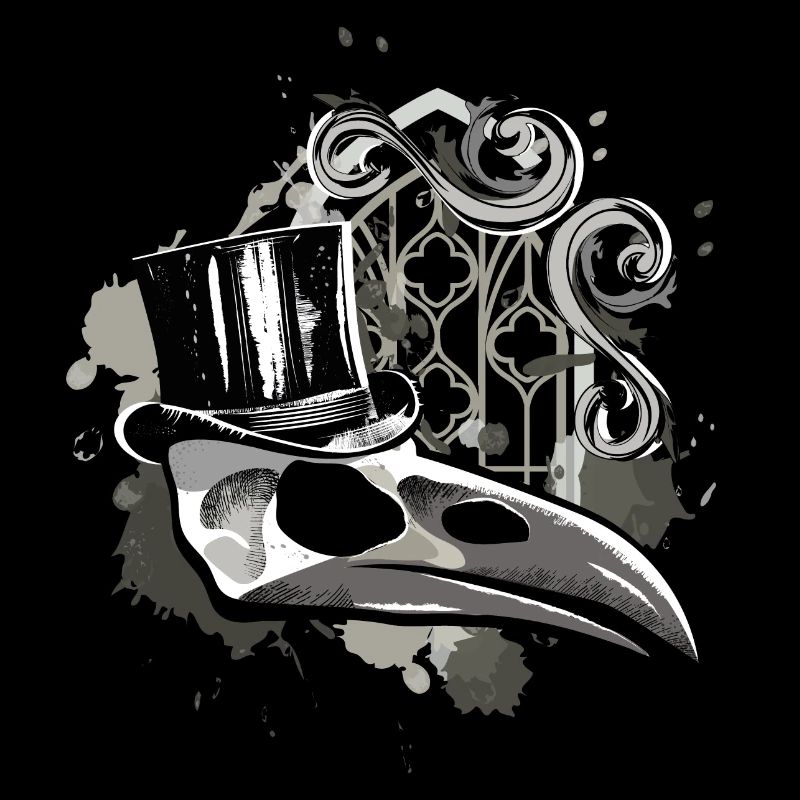 Raven skeleton skull