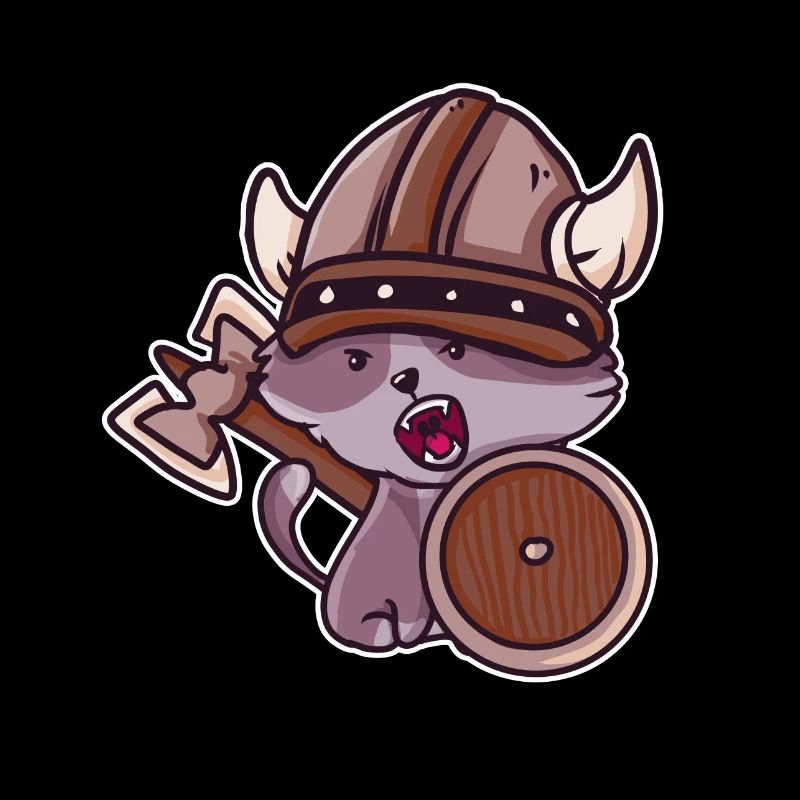 Wikinger Katze Kinder Valhalla Krieger