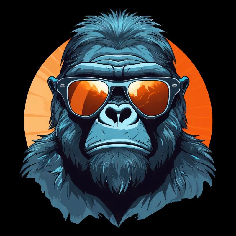 Cool gorilla - gorilla with sunglasses at the