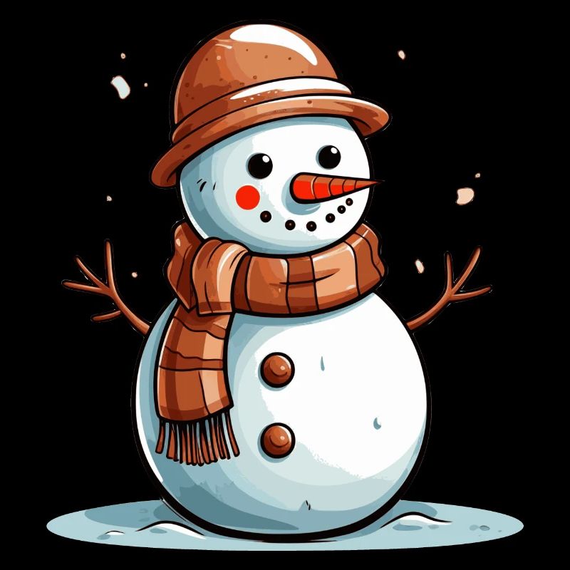 Schneemann mit braunem Schal