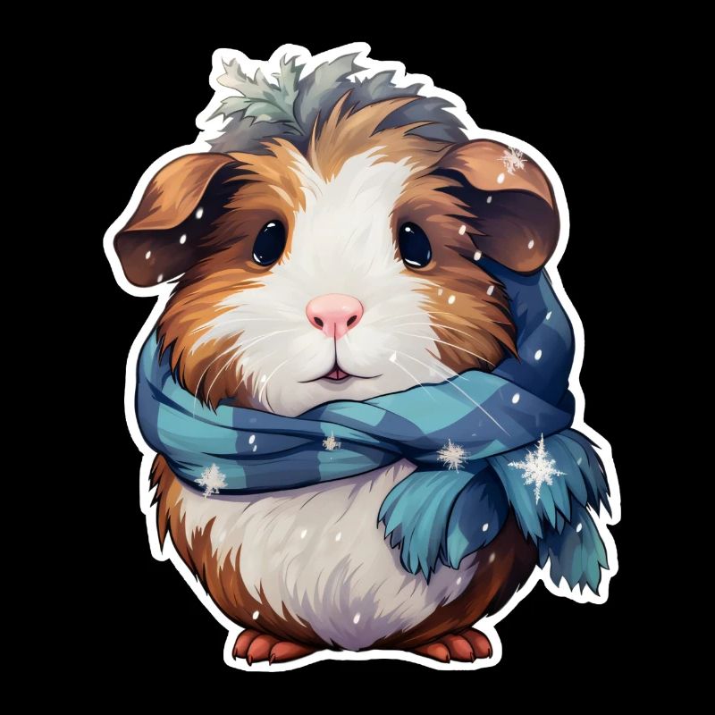 Cochon d’Inde avec écharpe