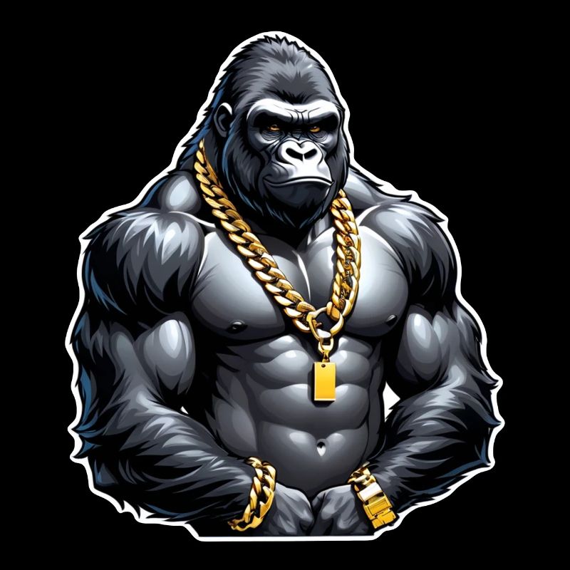 Gorilla mit Goldkette