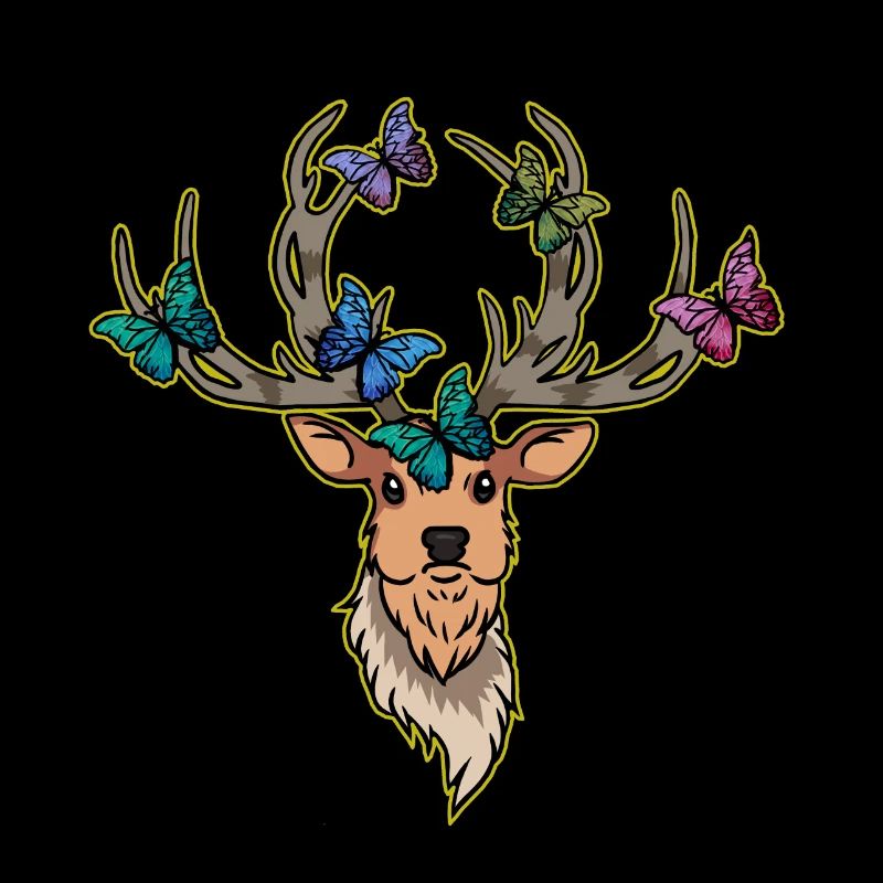 Deer Butterflies Deer Head Spring