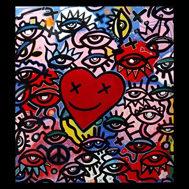 Graffiti Corazon y ojos