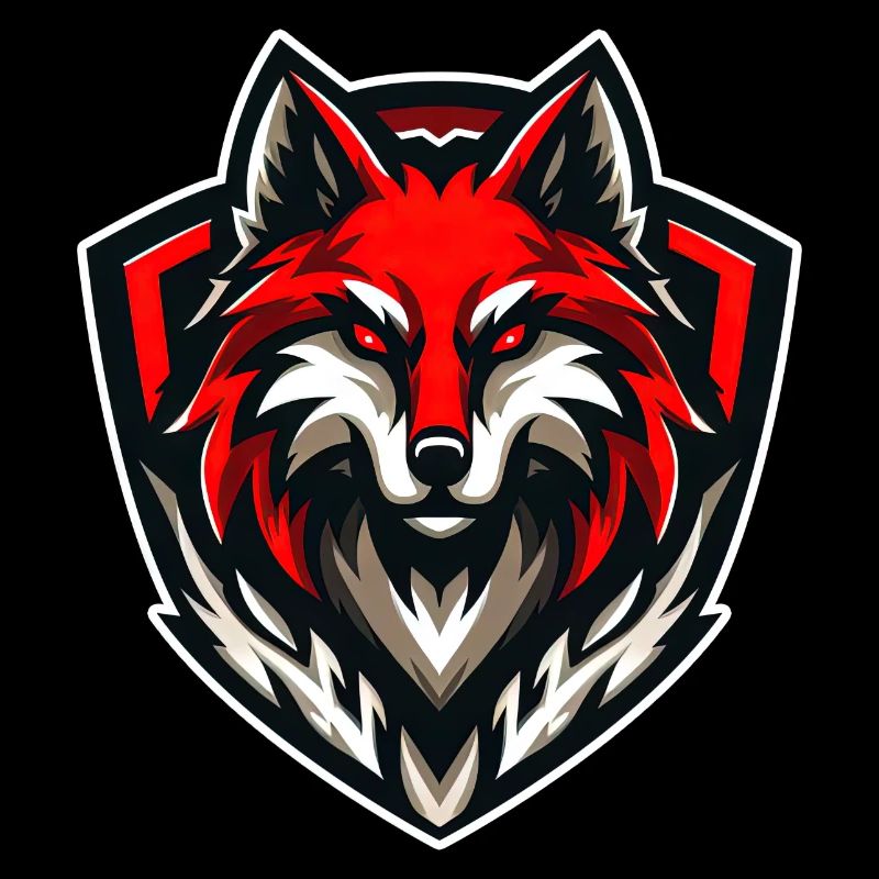 Wolf Illustration RED Emblem