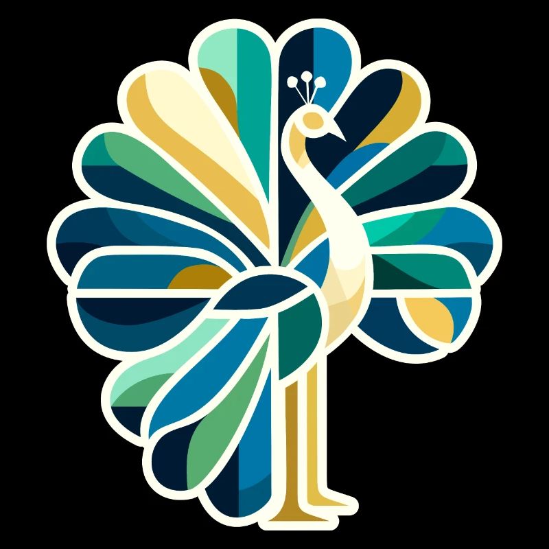 Abstract peacock with bright colors