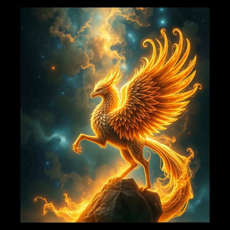 Phénix de feu dans la nébuleuse stellaire