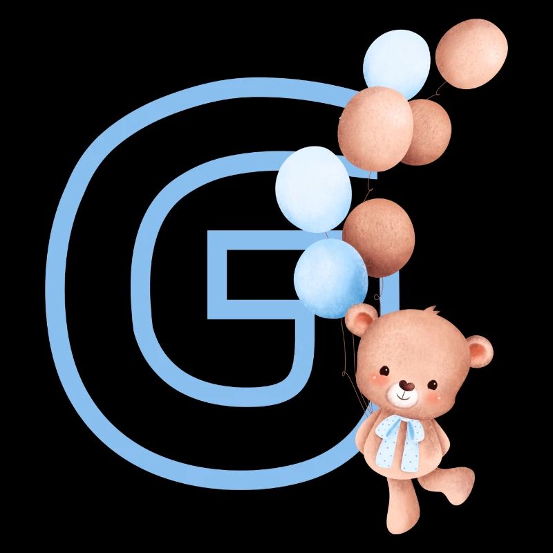 Buchstabe g blauer Bär