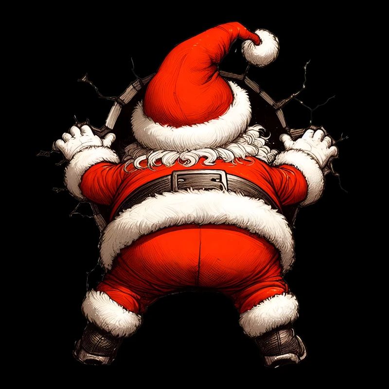 Santa in hole from behind 2