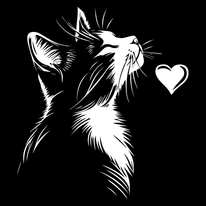 Chats mignons en forme de cœur de chat