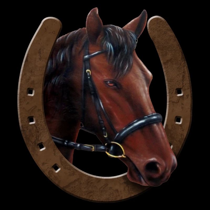 Tête de cheval et fer à cheval