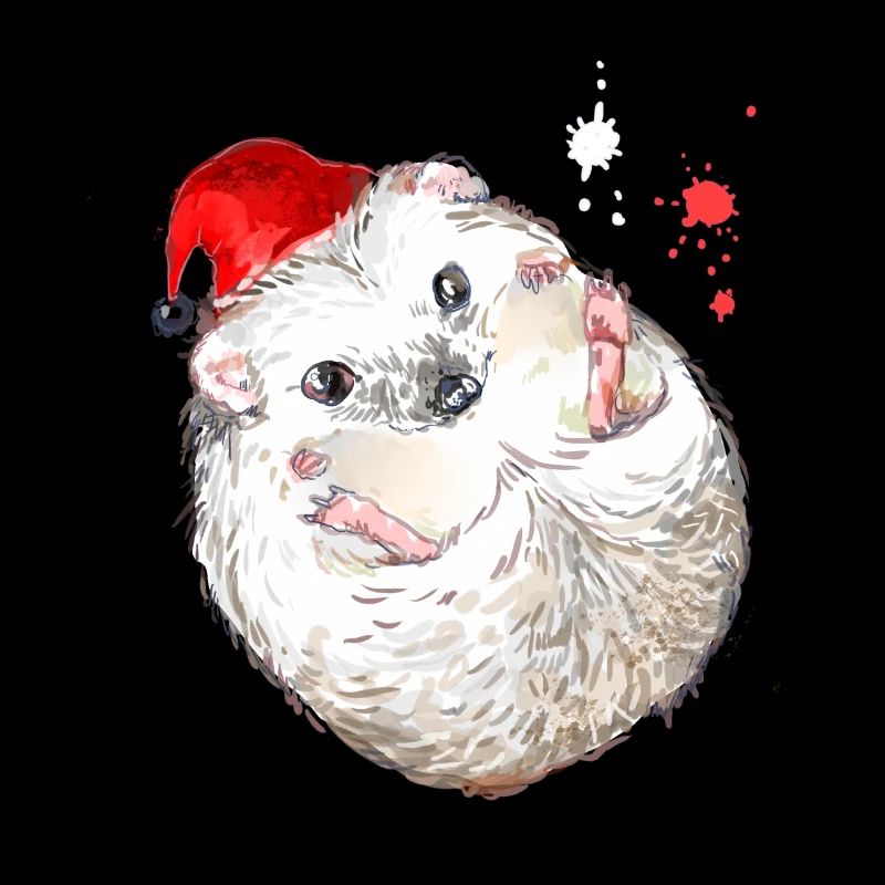 Hérisson de Noël - hérisson avec chapeau de Noël