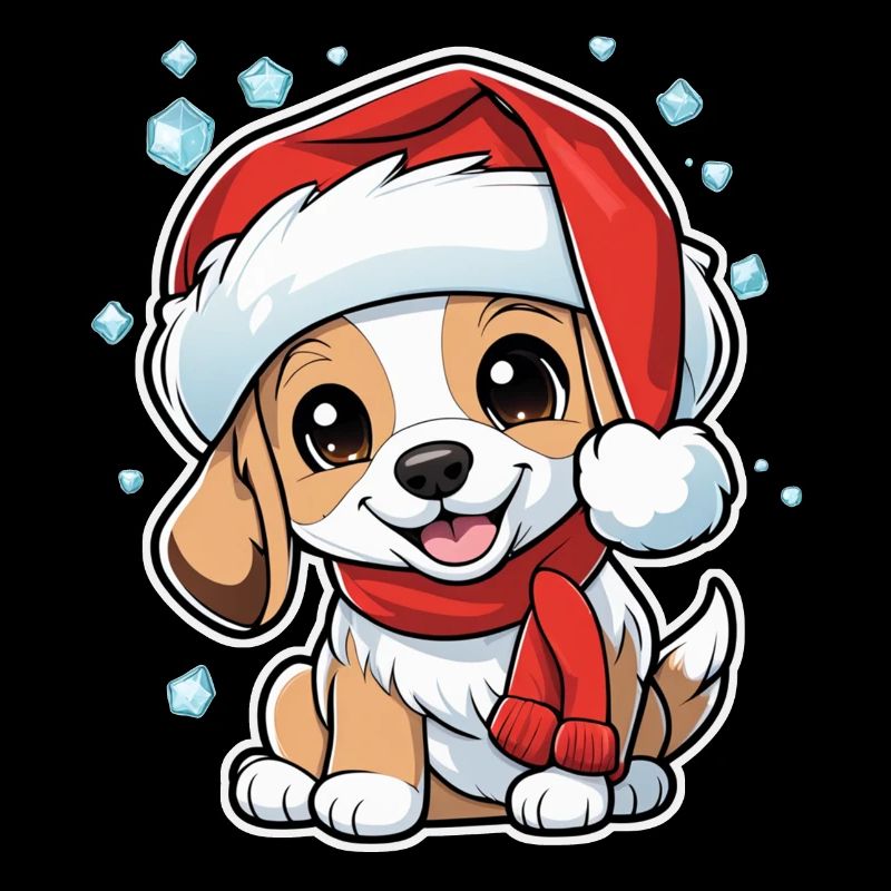 chien avec bonnet de noel