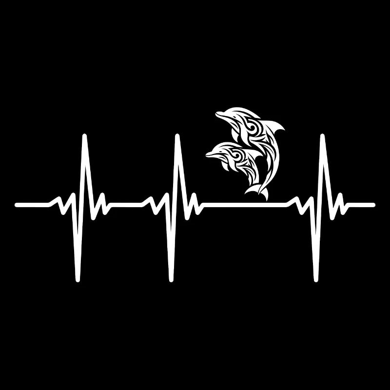 Heartbeat for two elegant jumping dolphins