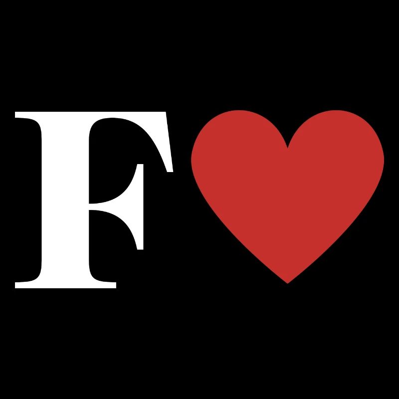 Buchstabe f rotes Herz