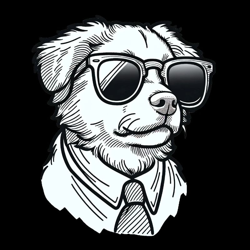 Chien mignon avec lunettes de soleil et cravate
