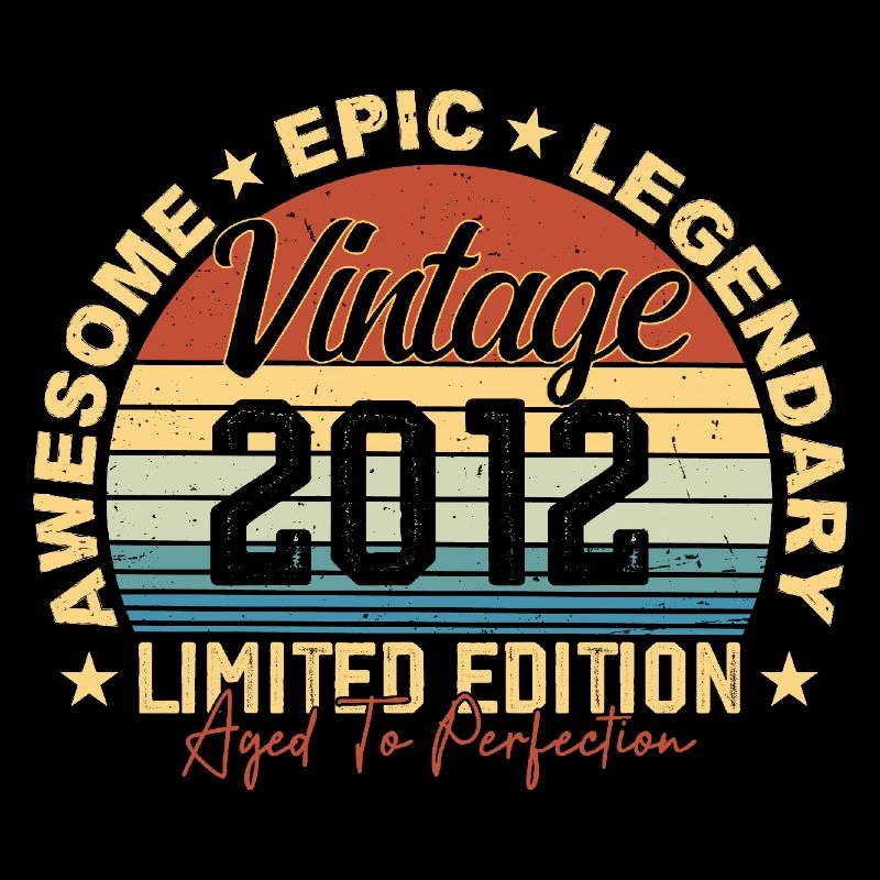 Rétro 2012 Vintage Anniversaire 2012 Cadeau 2012