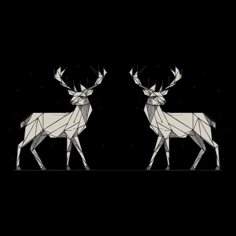 Hirsch 2 grau Schnee