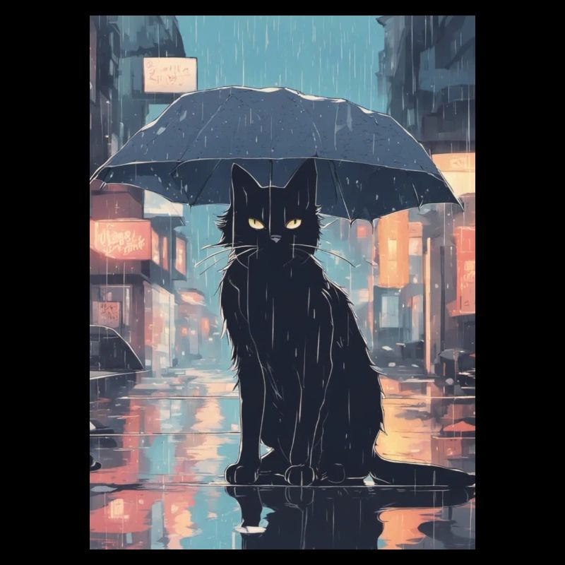 Cute Grumpy Black Cat