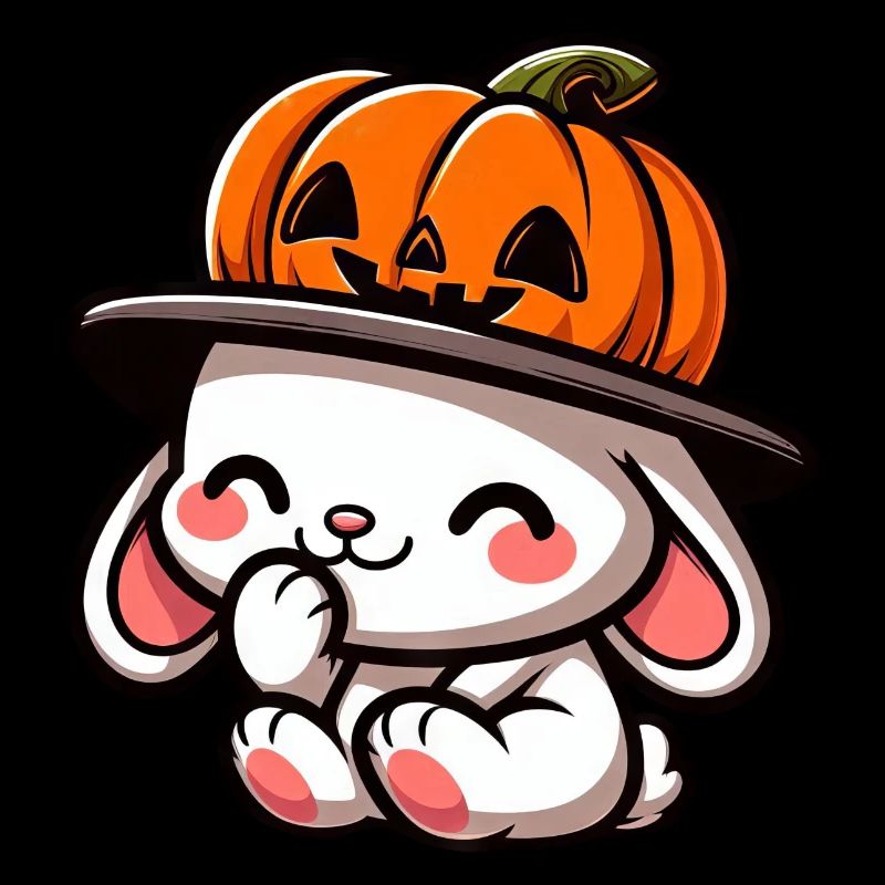 Halloween Lapin Citrouille Mignon Dessin animé Octobre