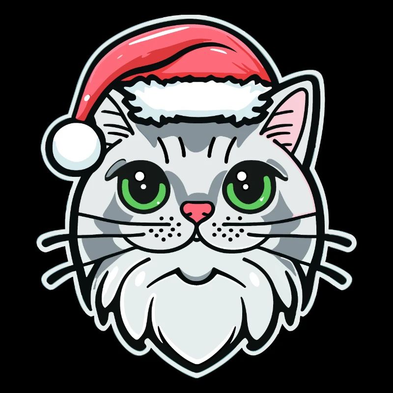 Beau dessin de chat de Noël, un excellent
