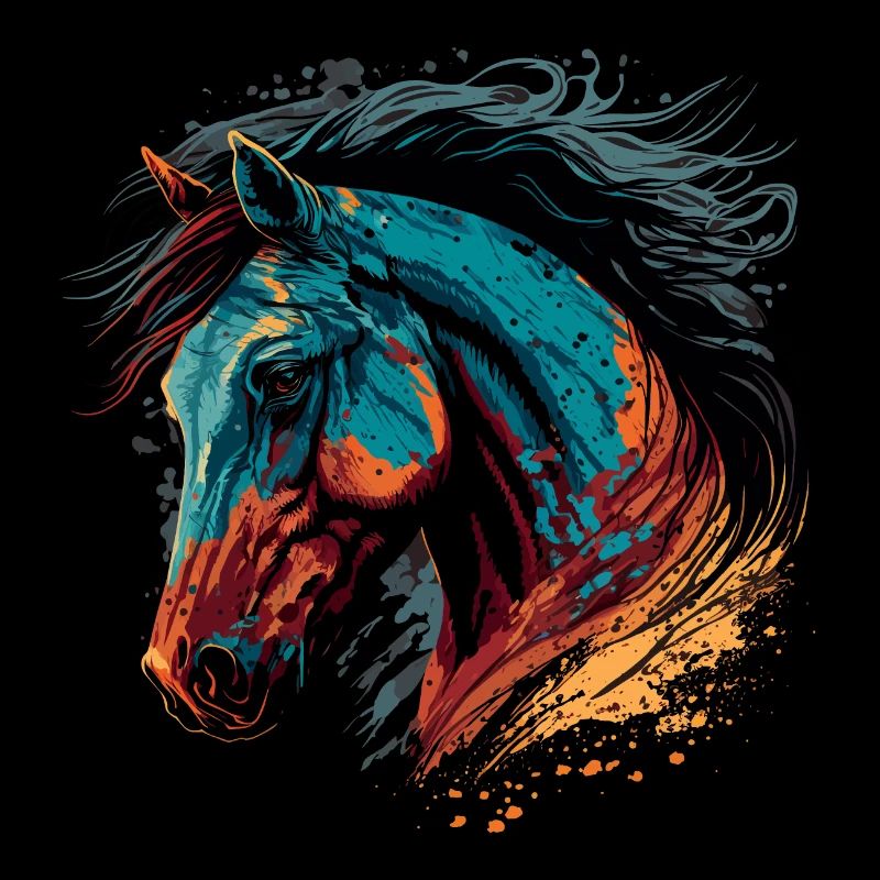 Design de tête de cheval à la mode