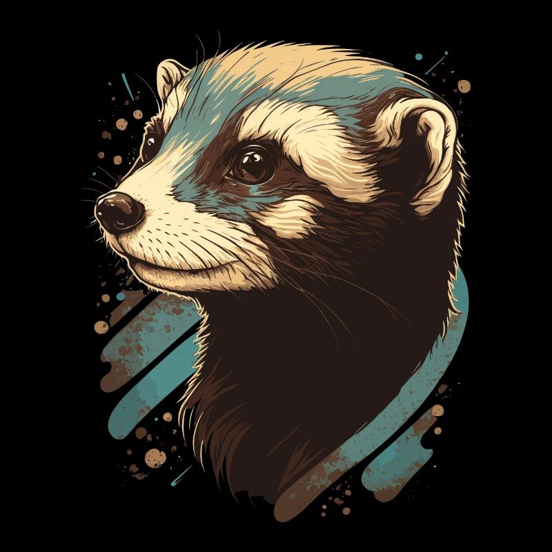 Ferret Face Illustration