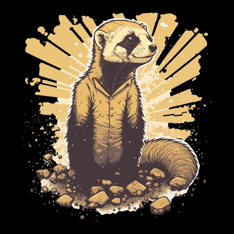 Furet sortant de son trou