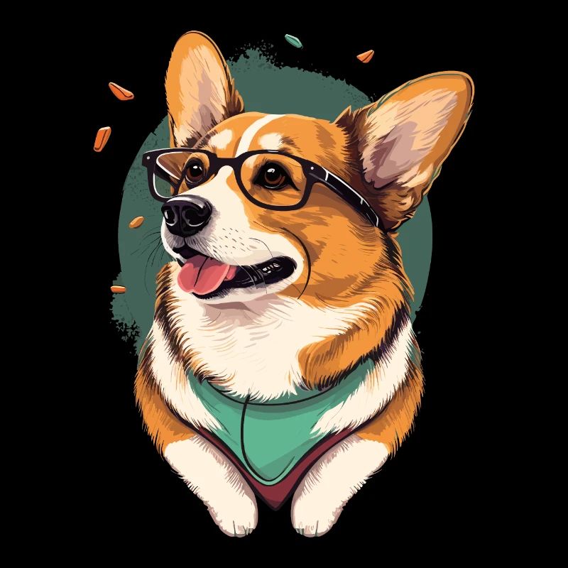 Corgi mit Brille