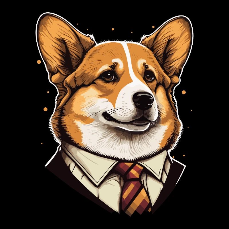 Formal Corgi Illustration