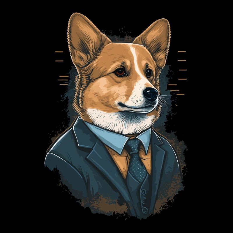 Simple Corgi Art in Suit