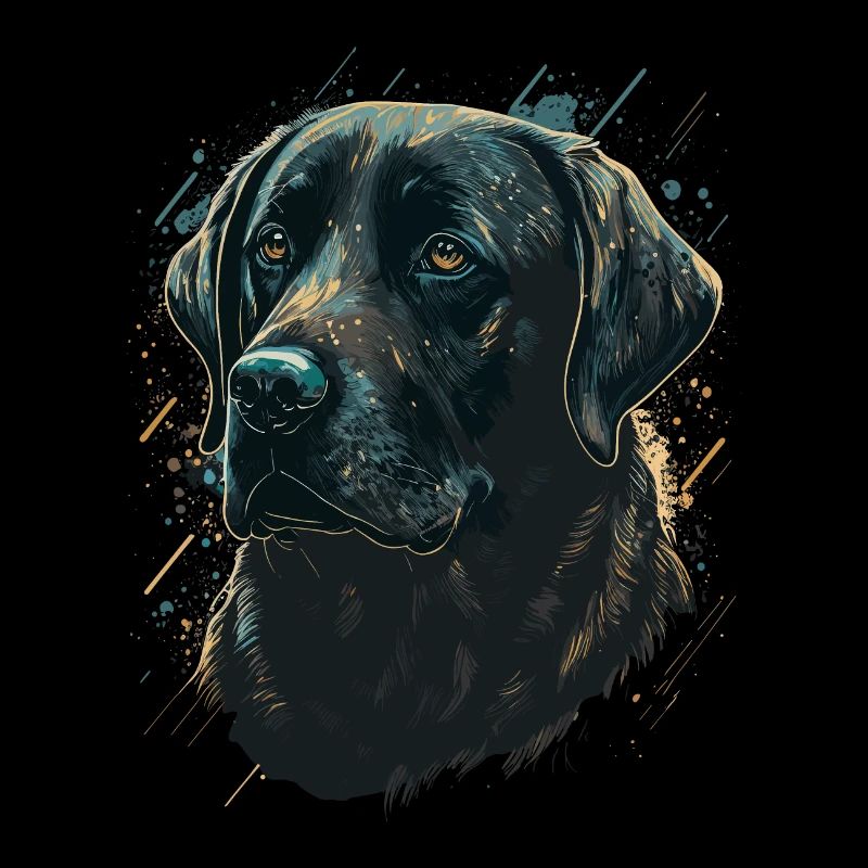 Labrador Retriever on Paint Background