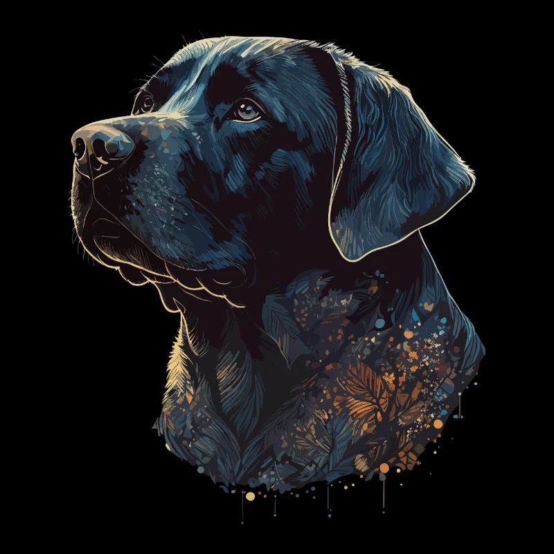 Incroyable Labrador Retriever avec un corps de style feuilles